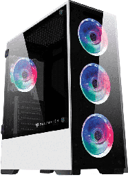 [Dim-BR-932264] GABINETE PARA GAMING ACTECK BALAM RUSH RGB CRISTAL TEMPLADO THINOS GSX9000 BLANCO BR-932264