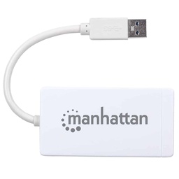 [766623507578-M] Hub Manhattan Gigabit Usb V3.0 + Hub 3 Ptos Mh 507578