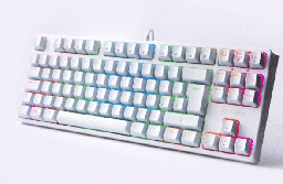 [Dim-VG-KM982-WHT-RED] TECLADO MECANICO PARA GAMING VSG ALNITAK RGB KALIH RED ANTI GHOSTING ESPAÑOL  VG-KM982-WHT-RED BLANCO