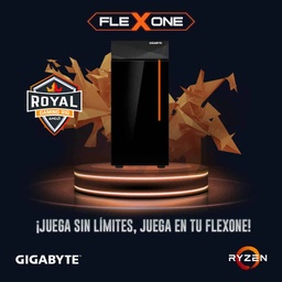 [Dim-FLEX-4350G-1] FLEXONE PC PARA GAMING AMD ROYAL RYZEN 3 PRO 4350G B550M-DS3H 16GB XPG 3000MHZ SSD 256GB M.2 650W BRONCE GIGABYTE RADEON RX5500XT 4GB GDDR5