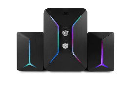 [dim-SPK-250] Bocinas  Start The Game 2.1 Entrada 3.5mm RGB (usb) 10 Watts Spk-250