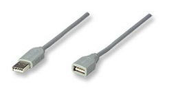[CABITL070] Cable USB 1.1 - Extension MANHATTAN - 1, 8 m, USB A, USB A, Gris